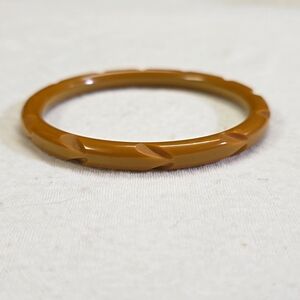 Carved Bakelite Bangle Bracelet